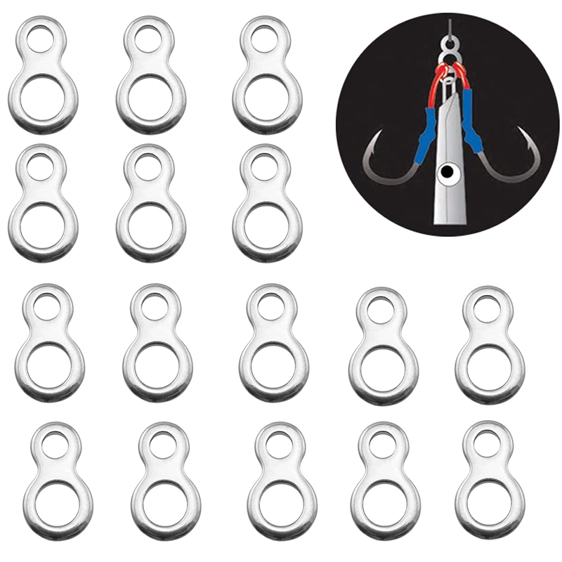 Fishing Lure Accessories - 10-50Pcs Aço Inoxidável Pesca Sólida Anel