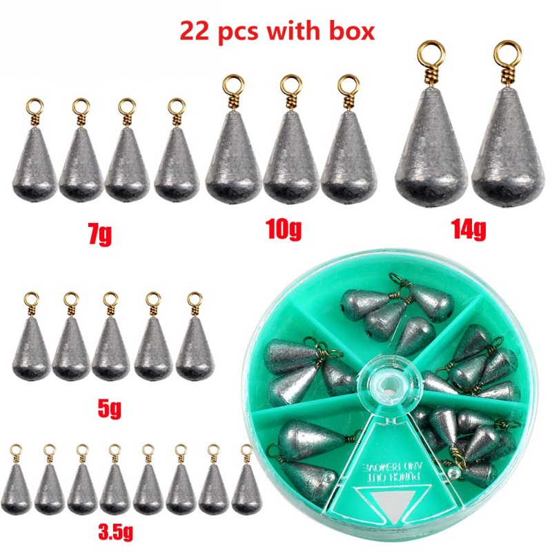 Fishing Lure Spinnerbait - 22 Peças com caixa Chumbadas de