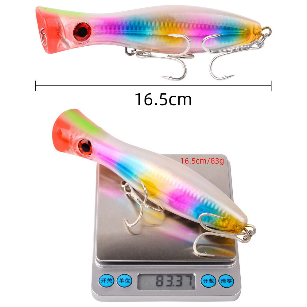 1pc 43g/83g grande popper flut - Fishing Lure Popper avaliação e preço