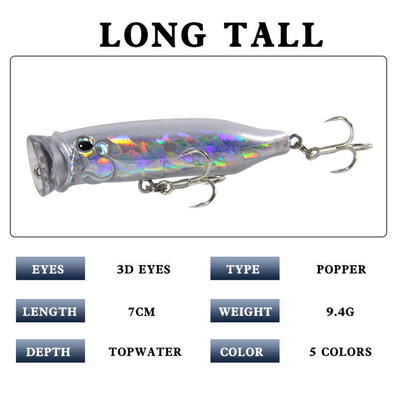 5 Iscas Artificiais Popper de  - Fishing Lure Popper avaliação e preço