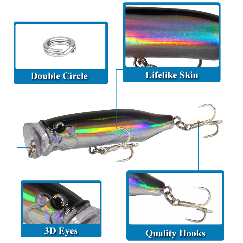 5 Iscas Artificiais Popper de  - Fishing Lure Popper avaliação e preço